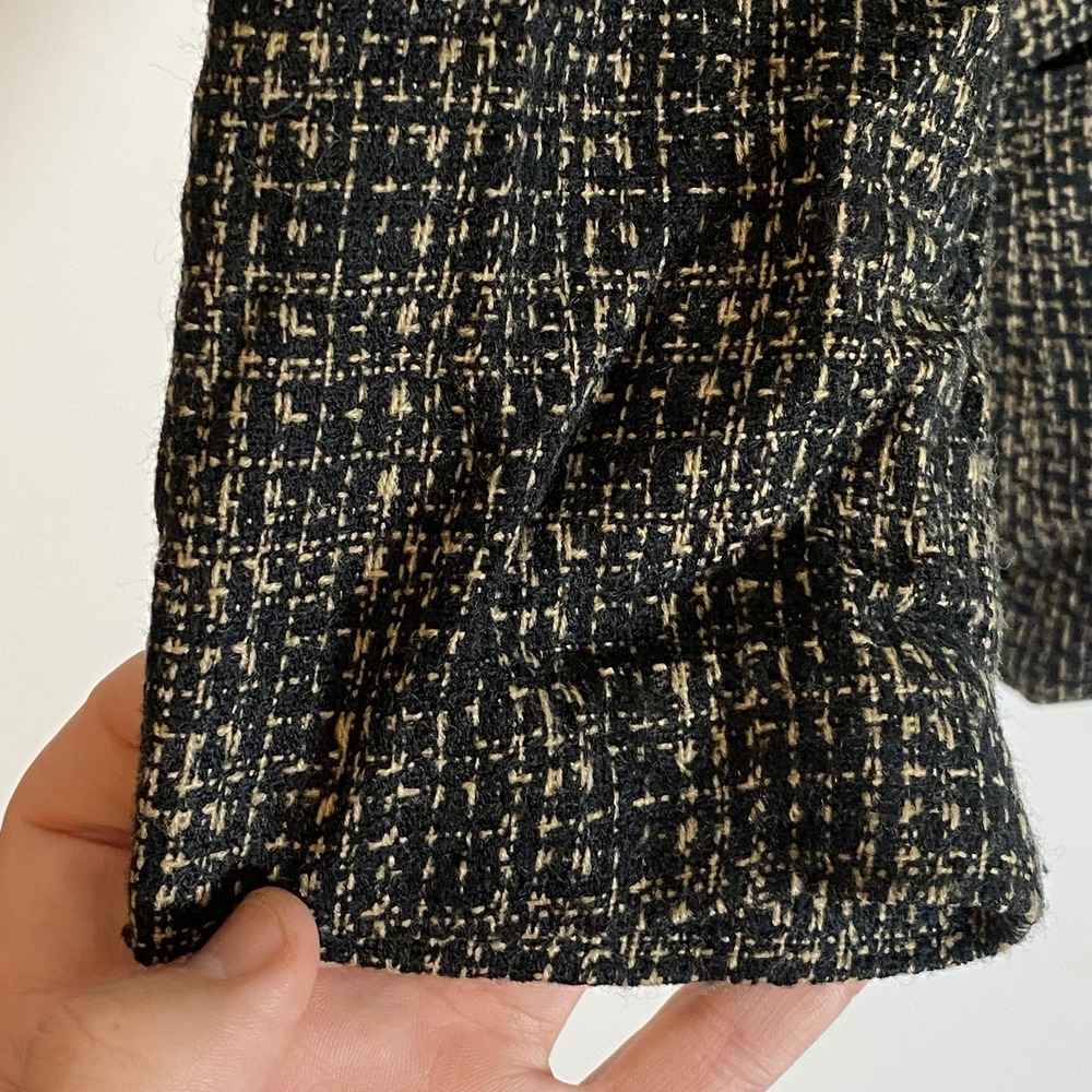 Vintage Bentley‎ Blazer Juniors 9/10 Blue Check Acrylic One Button Made USA 90s - Picture 6 of 16